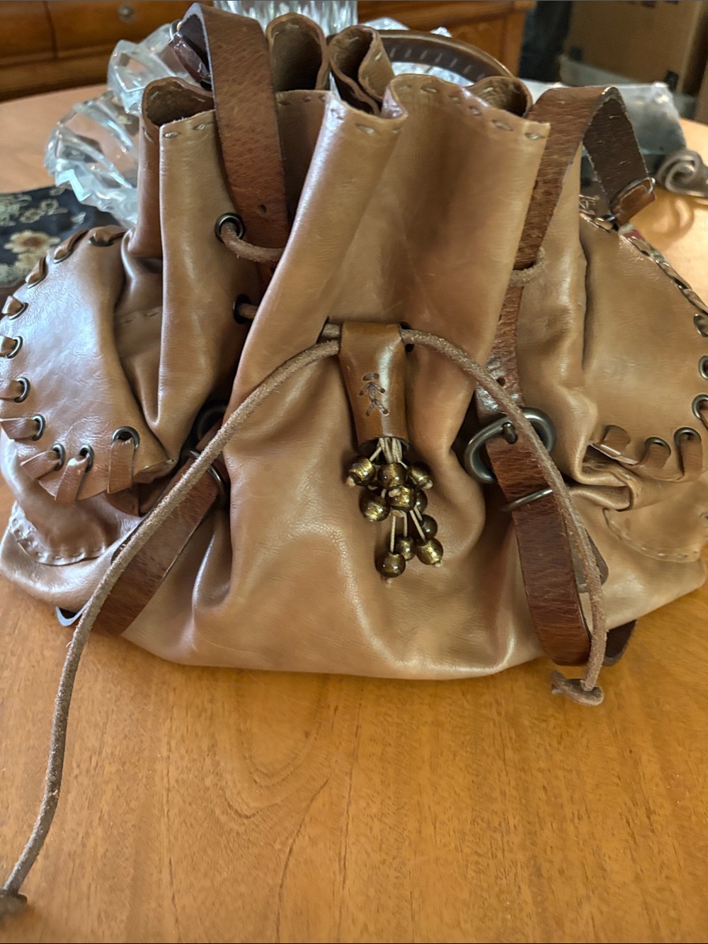 Henry Cuir - One of a Kind - Brown Leather Shoulder Bag - Picture 5 of 11